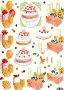 Sonderposten 3D - Schneidebogen, Party Time  Geschenke, Kuchen